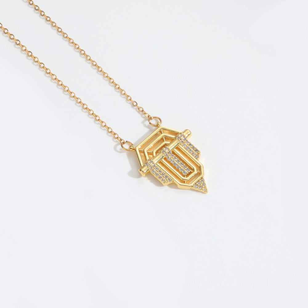 Roman retro flag design pendant necklace for women's collarbone chain