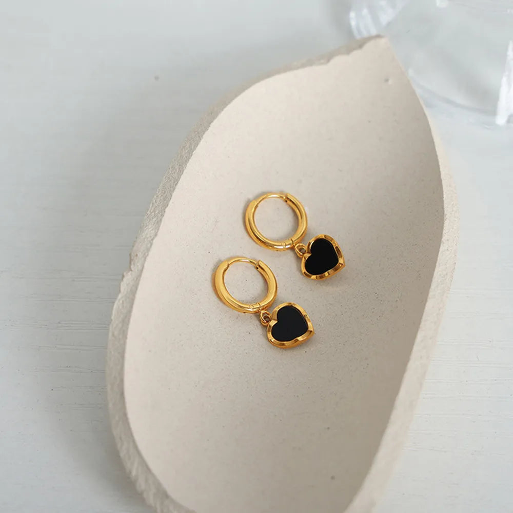 Heart-shaped Drop Earrings