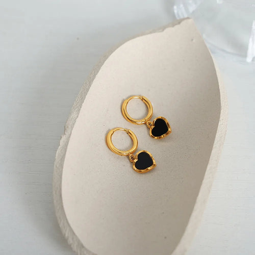 Heart-shaped Drop Earrings