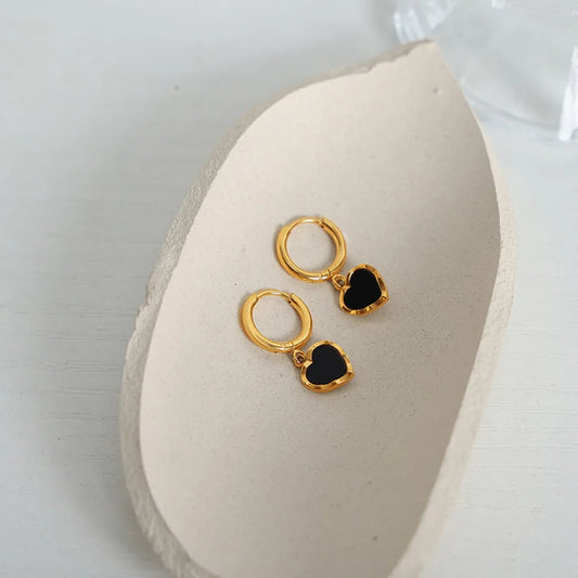 Heart-shaped Drop Earrings