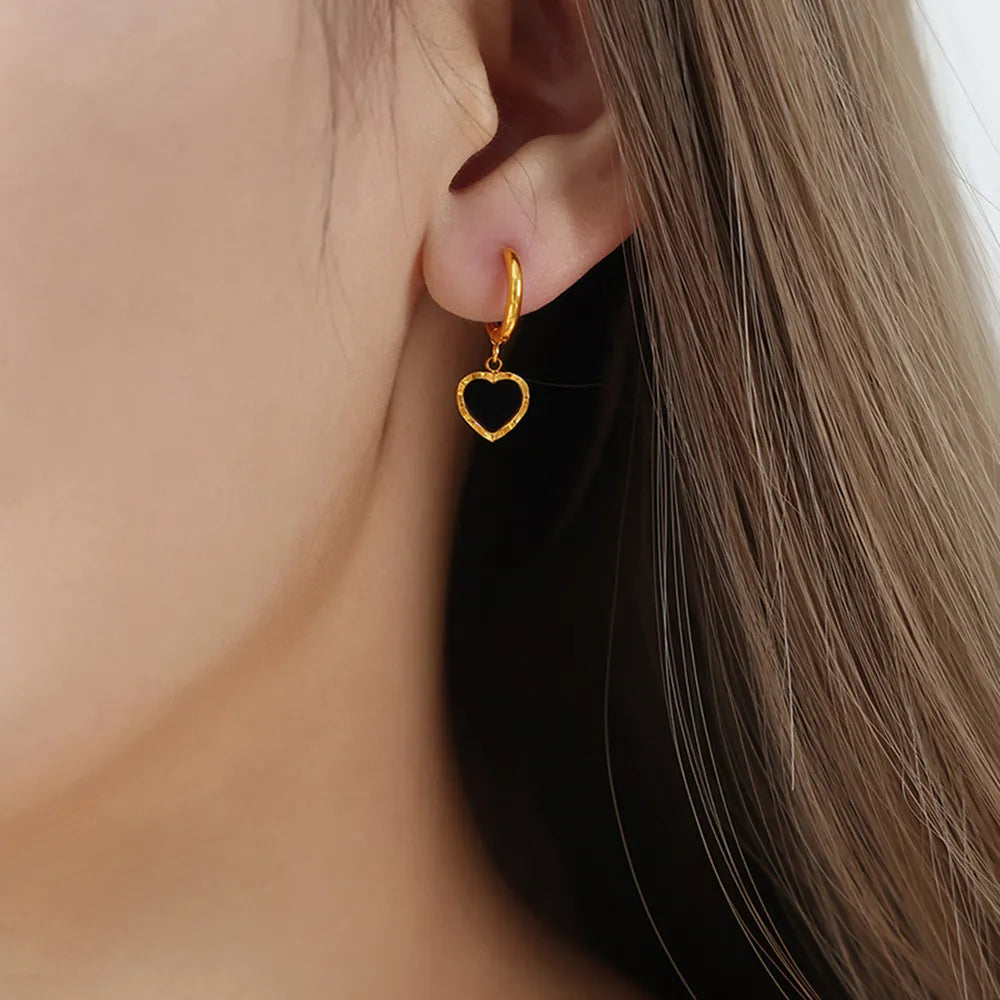 Heart-shaped Drop Earrings