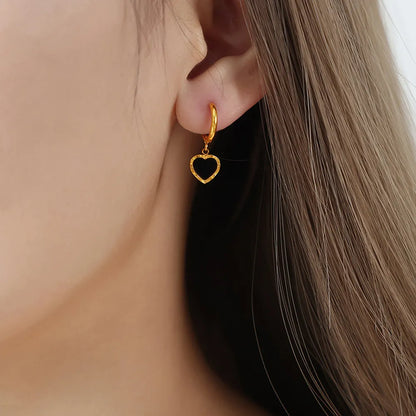 Heart-shaped Drop Earrings