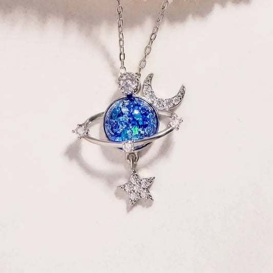 Starry Sky Global Moon Star Set Zircon Necklace Women's Fashion Clavicle Chain