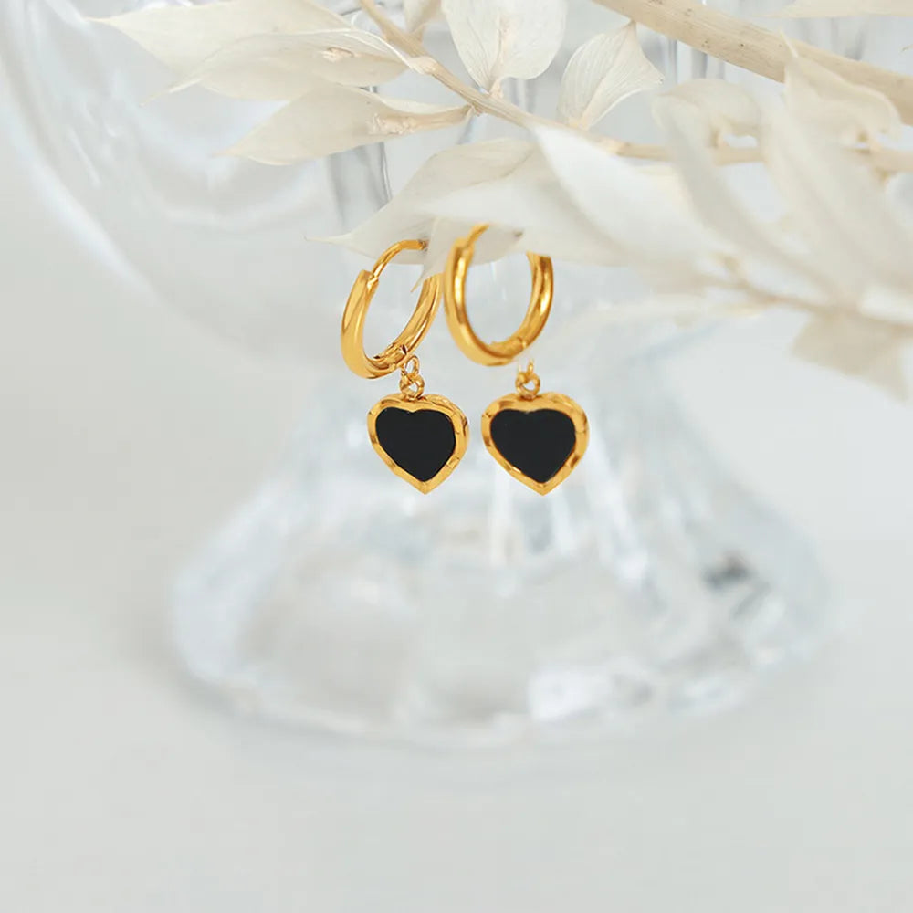 Heart-shaped Drop Earrings