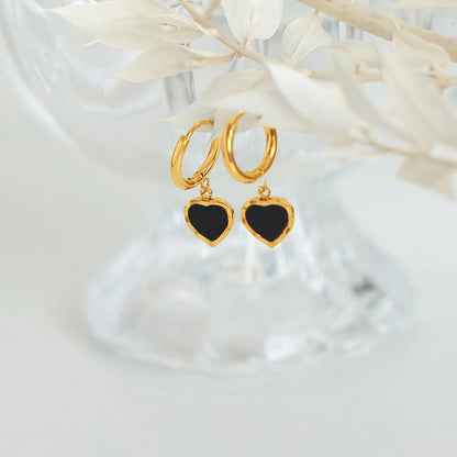 Heart-shaped Drop Earrings