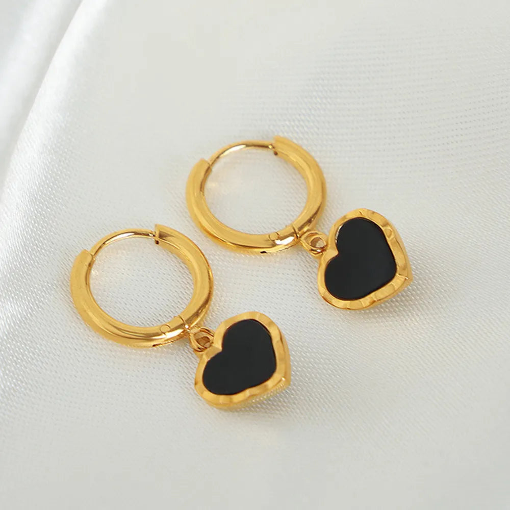 Heart-shaped Drop Earrings