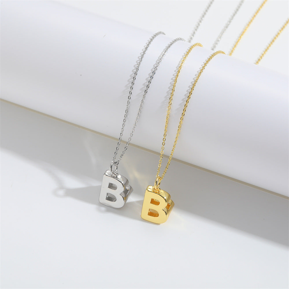 Roman retro flag design pendant necklace for women's collarbone chain