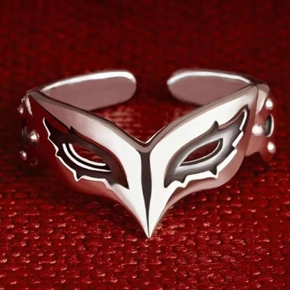 Funny Mask Ring Fashion Versatile High-Grade Cold Tone Style Ring for Men and Women