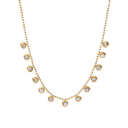 Titanium Steel White Zircon Stainless Steel Necklace for Women